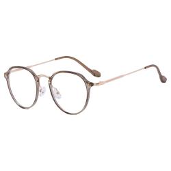 Erilles 金属眼镜架复古眼镜框冷茶金框+ 161非球面镜片