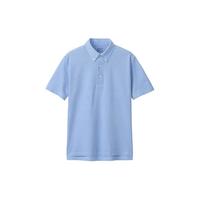 無印良品 MUJI(無印良品 )男式 凉爽珠地网眼 纽扣领 短袖POLO衫 纯棉全棉 ABE10A3S 萨克森蓝 XS