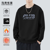 马克华菲(FAIRWHALE)复古风加绒加厚圆领套头卫衣男简约印花宽松oversize版型潮牌上衣 【重磅棉】-灰#JMK五星俱乐部 M