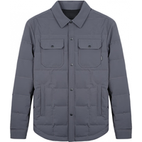 才子（TRIES）羽绒服男时尚翻领多口袋修身休闲简约易穿搭百分90鸭绒保暖防水 灰色 XXL(180/96A)