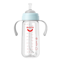 evorie 爱得利 吸管奶瓶一岁以上大宝宝断奶奶瓶婴儿宽口径耐摔Tritan奶瓶