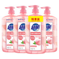 超能白桃苏打洗洁精1kg*4瓶8斤装家庭量贩去油