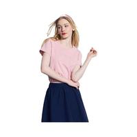 GAP女装2024夏季镂空字母印花logo短袖T恤宽松上衣546498 粉色 160/80A(S)亚洲尺码