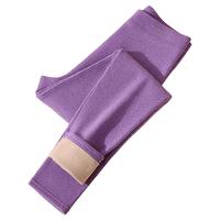 宜而爽女士保暖裤24年秋冬加绒加厚打底棉裤修身女裤 紫色 XL