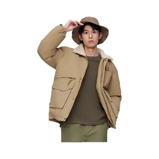 波司登（BOSIDENG）冬季羽绒服男时尚百搭工装夹克仿羊羔绒90绒保暖外套B20145219E 沙石黄7325 170/88A