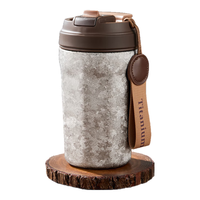 艾曼格（IMOGY）艾曼格纯钛保温杯女士高颜值随身咖啡杯大容量杯子随手保温吸管杯 钛粉礼盒400ml【内外纯钛】