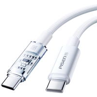 品胜苹果16充电线双头Type-C数据线PD60W快充透明灯显ctoc车载CarPlay适用iPhone15平板iPad华为笔记本