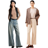 松山棉店【小暖羊轻暖衣】暖绒80美利奴羊毛保暖内衣女士上衣-暖白 M