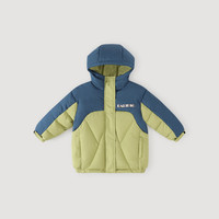 巴厘小猪男童羽绒服2025冬季加厚女童白鸭绒冬装宝宝连帽外衣儿童外套 山葵绿 90 （充绒量80g）