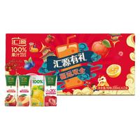 汇源果汁100%纯苹果汁柠檬汁桃汁整箱200ml*12礼盒装过年饮料