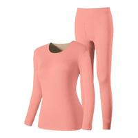 鸭鸭羽绒服 YAYA鸭鸭德绒保暖内衣女士加绒加厚发热打底衣秋衣秋裤套装女冬季薄款