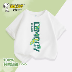史努比 男童t恤短袖2024夏季纯棉半袖小男孩夏装上衣儿童衣服