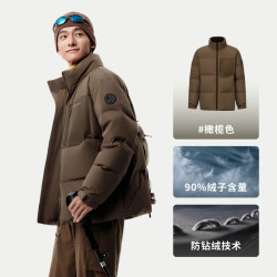 波司登 90%绒 山系复古 立领拼色面包服 羽绒服 B250245213DS