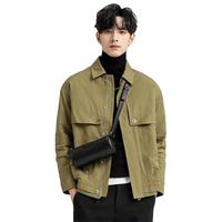 罗蒙（ROMON）短款翻领纯色羽绒服时尚百搭中青年男士外套 绿色 170（120-135斤）