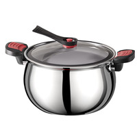 国家补贴：辣小娘 304不锈钢微压锅0涂层不粘炖煮煲汤锅防爆压力锅5L电磁炉燃气灶用  微压锅 23.5cm 5L