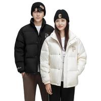 雪中飞 SNOWFLYING【时尚休闲系列】款羽绒服短款立领个性胸标装饰年轻男女外套