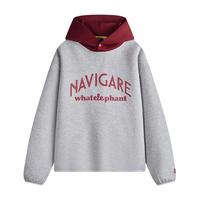 Navigare意大利小帆船撞色连帽字母卫衣男2025秋季宽松套头衫