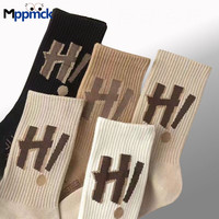 MPPMCK袜子女中筒袜冬季防臭工装美拉德ins潮女士运动长筒 混搭 5双 均码