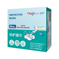 WIPE WIPE 卫朴 WIPEWIPE 卫朴 WIPE WIPE)防护湿巾 单片装60枚入 室内户外防护防叮咬湿纸巾 便携独立包装