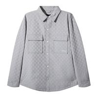 卡宾男装 90白鸭绒羽绒服2023秋冬格子提花外套宽松保暖舒适H 中灰色36 54/185/XXL