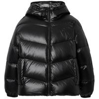 杰克·琼斯(JACK&JONES)男装25年冬季新款严寒羽绒服男黑色高蓬松厚款宽松连帽羽绒服外套 E43纯黑色 S (170)