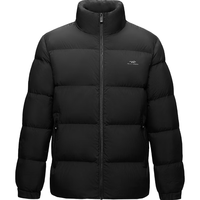 HLA海澜之家鹅绒羽绒服男曾舜晞同款【充绒134-164g】立领外套男冬季 黑色(净色)(20) XL 180/96A(52)151-164斤