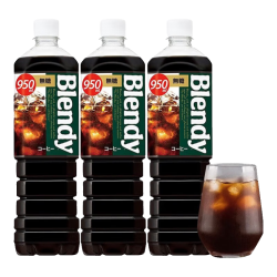 三得利 AGF Blendy 无糖即饮黑咖啡 950ml*3