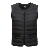 波司登2024秋女短款居家轻薄内搭休闲90绒保暖马甲羽绒服B40130002 黑色8056 165/88A