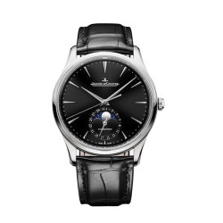 JAEGER-LECOULTRE 积家 大师系列 皮带黑盘 月相男表 39mm 1368471