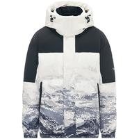 雪山印花运动羽绒服男可脱卸帽加厚撞色拼接冬季外套