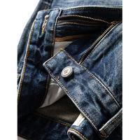 William fox&sons男装莱赛尔混纺复古丹宁面料手擦猫须石磨雪花水洗宽松直筒牛仔裤 蓝色 30