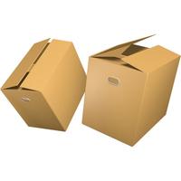 QDZX 搬家纸箱大号储物整理箱子收纳行李打包装盒有扣手 60*40*50（2个