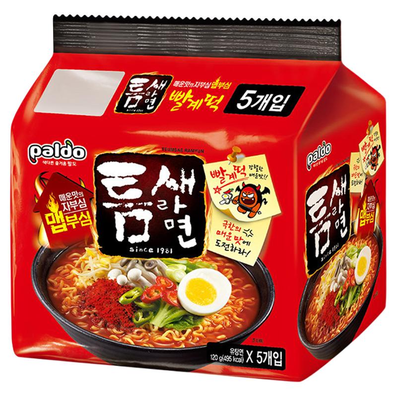 韩国PALDO\八道极地辣味汤面120g*5袋韩式速食方便面煮面
