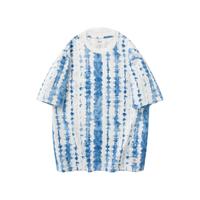 Gap 盖璞 男女士纯棉重磅扎染短袖T恤清新时髦上衣 463212 蓝白拼色 L