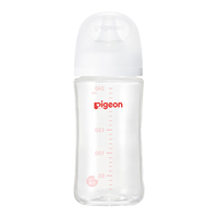 Pigeon贝亲婴儿玻璃奶瓶自然实感第3代宽口径 240ml  L号6个月以上 厂家直送