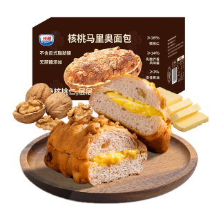 光明（Brilliant）核桃马里奥欧包早餐代餐手撕坚果面包休闲零食短保 330g*1箱（3枚）