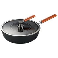 卡特马克唱片钛铁锅无涂层炒锅家用炒菜锅物理不粘锅双圈控油电磁炉燃气灶 唱片极铁无涂层炒锅 30cm
