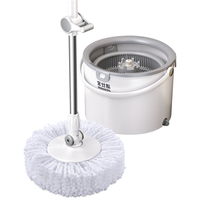 洁仕宝旋转拖把免手洗洗脱一体家用一拖净自动脱水清洗甩干拖地墩布 【洗脱合一】单桶旋转拖把共4头