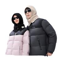 雪中飞 SNOWFLYING2024冬男女款短款羽绒服立领加厚保暖拼色运动