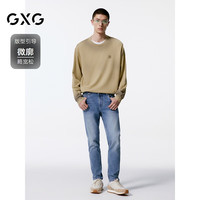 GXG男装卡其色喷色圆领卫衣24年秋季新品 卡其色 1