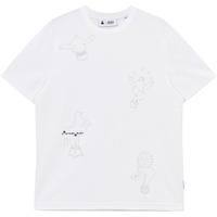 杰克·琼斯（JACK&JONES）春夏男士圆领字母刺绣短袖T恤男装224201340 雪白色A06 常规 雪白色A06 180/100A/L