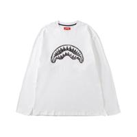 SPRAYGROUND2025春款涂鸦鲨鱼嘴长袖T恤男女宽松圆上衣款打底衫 白色 S