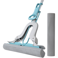 美丽雅 拖把免手洗海绵吸水可伸缩地拖擦地墩布胶棉拖把38cm共2个拖头 飞翼挤水⭐对折拖把38CM共2头