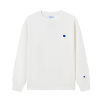 Champion冠军卫衣男2025冬季加绒刺绣圆领休闲红色上衣秋 白色 S