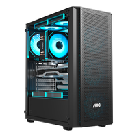 AOC台式电脑机箱CG261B黑色简约办公游戏静音主机箱支持ATX主板240水冷8风扇位