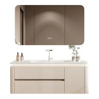 智能橡木烤漆侧边收纳浴室柜卫生间洗脸盆柜组合陶瓷一体盆洗漱台