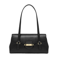 MICHAEL KORS 秋冬轻奢MK女包FLEUR皮质手提单肩包 中号 黑色