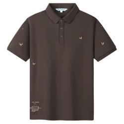 马克华菲 短袖POLO衫男2025夏季潮酷港风时尚翻领上衣 可可棕色316 S /165