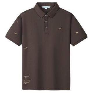 马克华菲 短袖POLO衫男2025夏季潮酷港风时尚翻领上衣 可可棕色316 S /165