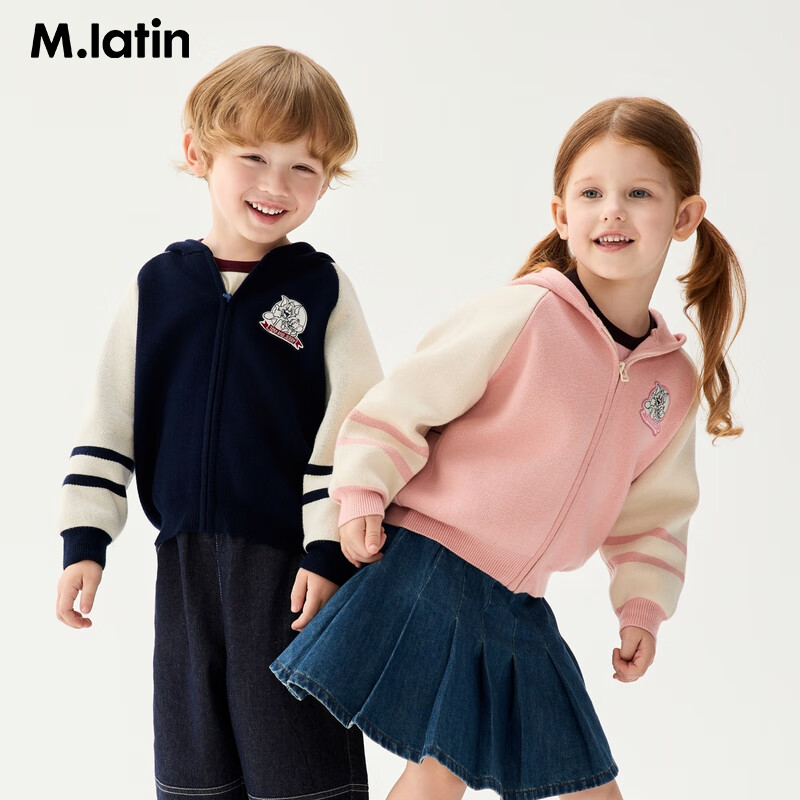 马·拉丁（M.Latin）马拉丁童装儿童25秋装新品男女童猫和老鼠学院风毛衣外套